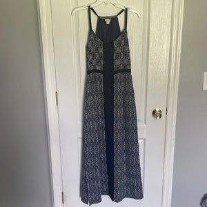 J Crew navy & white Maxi Dress